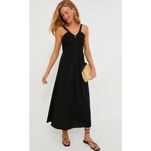 Tuckernuck Black Gillian Sleeveless Smocked Resort Summer Vacation Maxi Dress XS